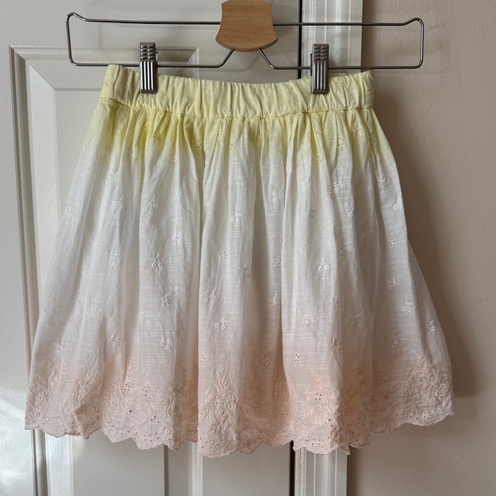 Bonpoint Cherry Embroidered Ombre Skirt